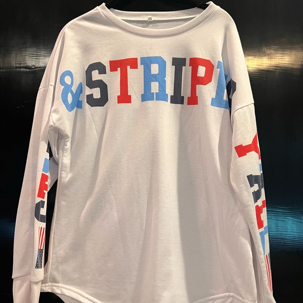 Red, White and Blue Patriotic Graphic Shirt